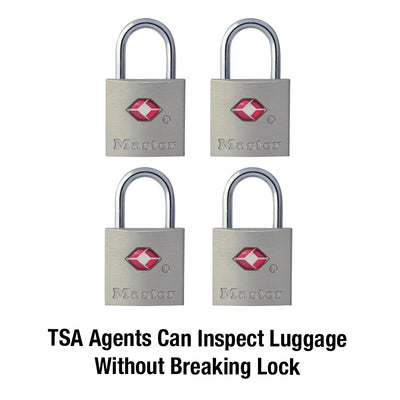 4683Q Solid Metal TSA-Approved Luggage Lock (4-Pack)