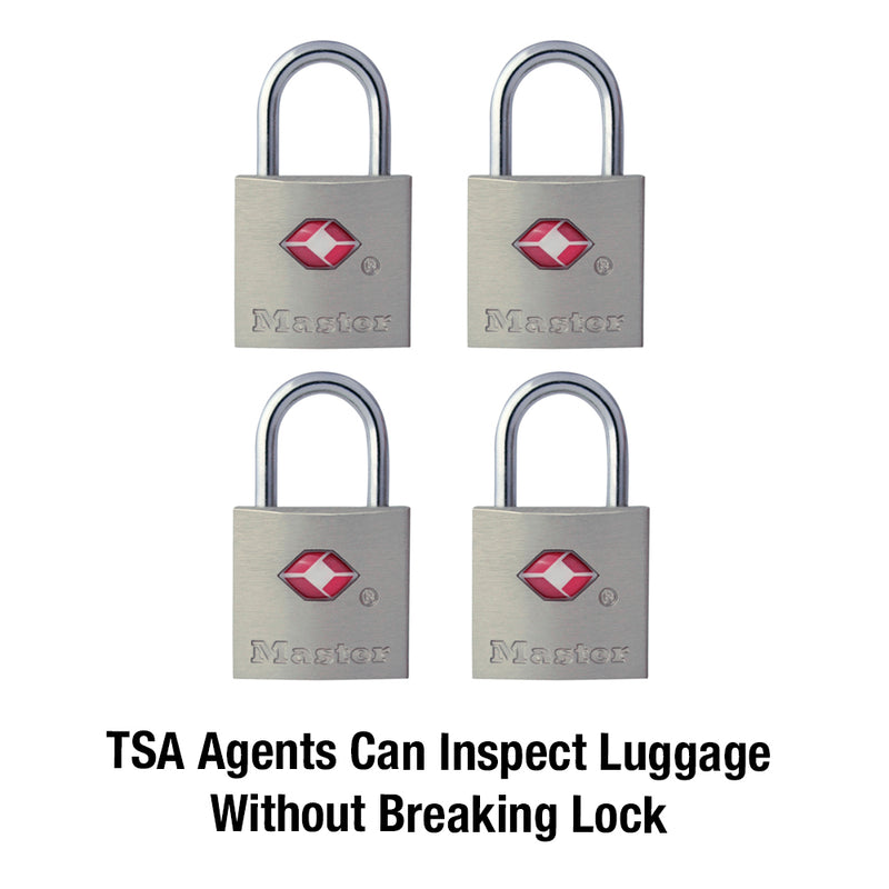 4683Q Solid Metal TSA-Approved Luggage Lock (4-Pack)