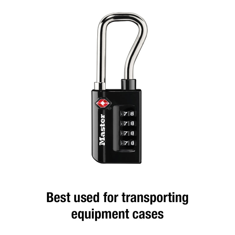 Metal TSA Lock with Extended Reach Shackle, 1 5/16 in. Wide