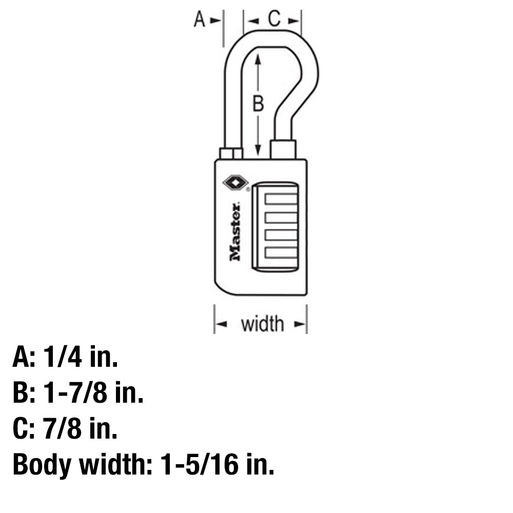 Master Lock 1.378-in Steel Combination Padlock TSA Accepted Master Lock 1.378-in Steel Combination Padlock TSA Accepted