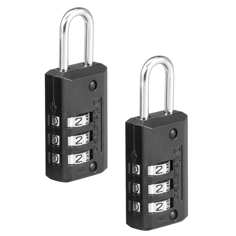 Metal Combination Luggage Lock, Set Your Own Combo, 13/16 in Wide, 2 Pack
