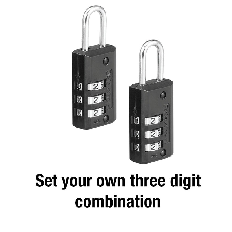 Metal Combination Luggage Lock, Set Your Own Combo, 13/16 in Wide, 2 Pack