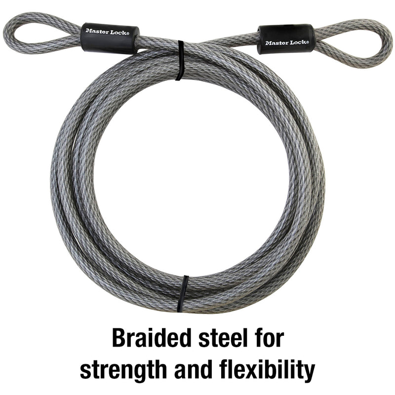 Braided Steel Looped End Cable, 15 ft