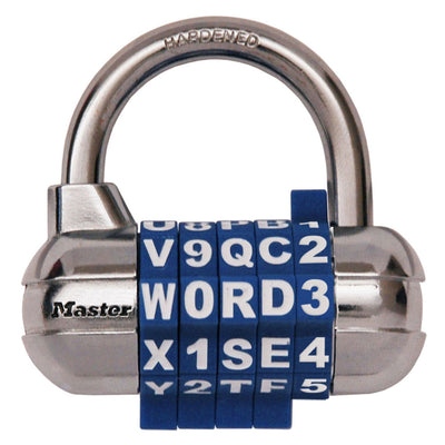 WORD Combination Lock with Interchangeable Dials, Assorted Colors, 2-1/2 in Wide