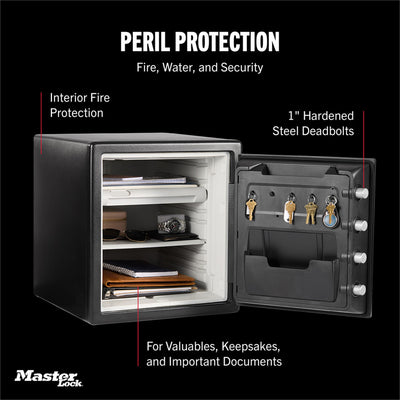 Master Lock Black Premium 2-Hour Fireproof Safe with Combination Dial, 1.2 cu-ft
