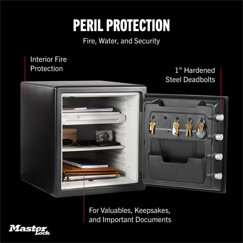 Master Lock Black Premium 2-Hour Fireproof Safe with Combination Dial, 1.2 cu-ft