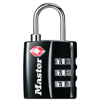 Small Black Set Your Own Combination TSA Lock, 1-3/16 in Wide
