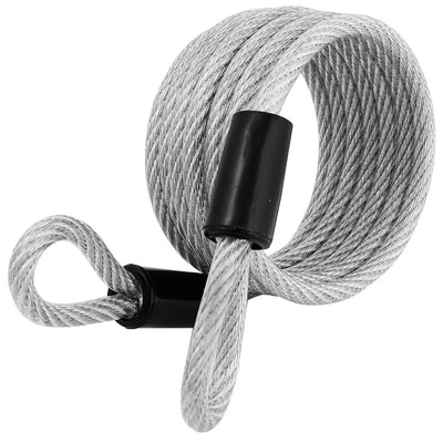 Looped End Braided Steel Cable Lock, 6 ft x 1/4 in