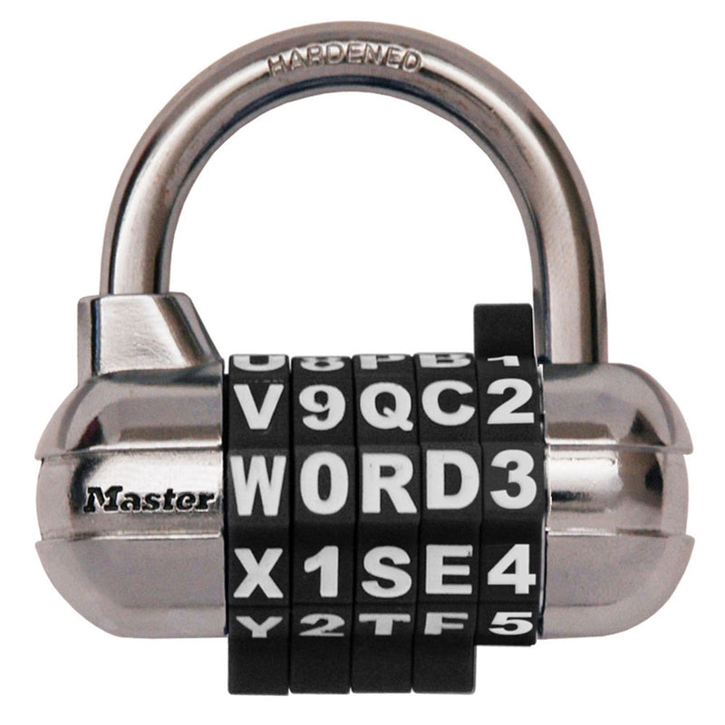 WORD Combination Lock with Interchangeable Dials, Assorted Colors, 2-1/2 in Wide