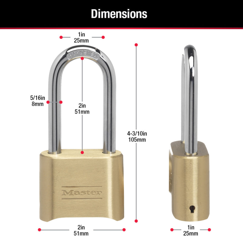 Bronze Solid Body Combination Lock, 2 in Wide