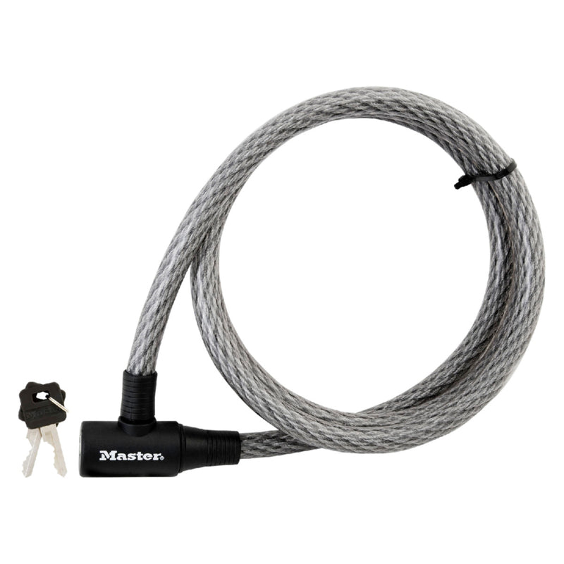 Heavy Duty Keyed Braided Steel Cable Lock, 6 ft x 5/8 in