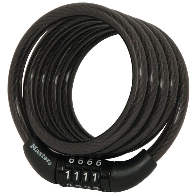 Preset Combination Cable Lock, 4 ft x 5/16 in