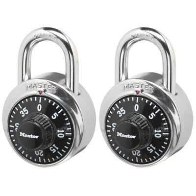 Standard Dial Combination Lock, 1-7/8 in Wide - 2-Pack