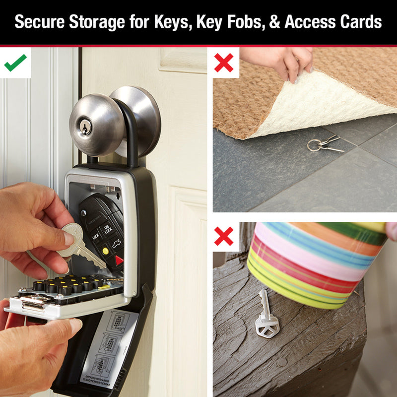 Lock Box for Keys with Push Button Combination, 3-1/8 in x 6-7/8 in