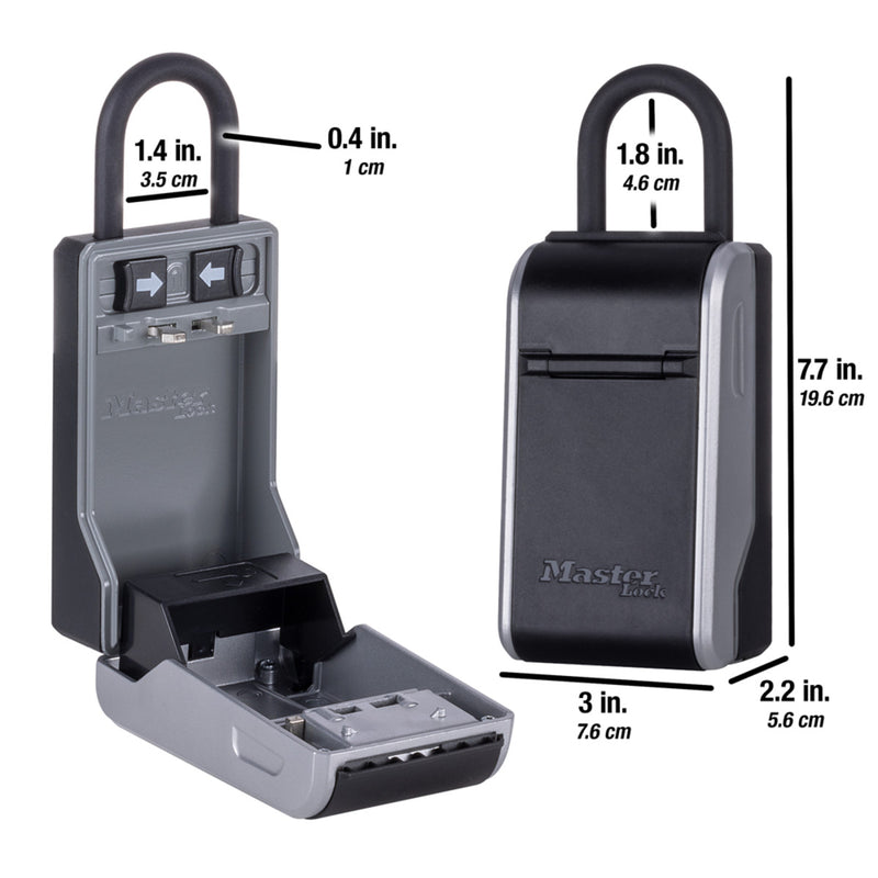 Large Key Lock Box with Removable Shackle