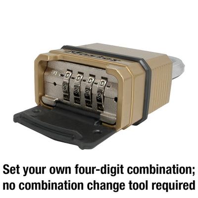 Magnum Heavy Duty Solid Body Combination Lock, 2 in Wide with 1-1/2 in Shackle