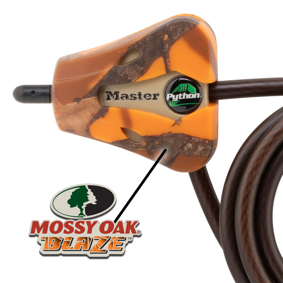Python Lock Wesiling Adjustable Cable Lock, Mossy Oak® Blaze Python™ Lock, 6 ft x 5/16 in ...