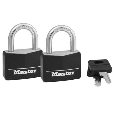 Vinyl-Covered Solid Body Padlock, 1-9/16 in Wide