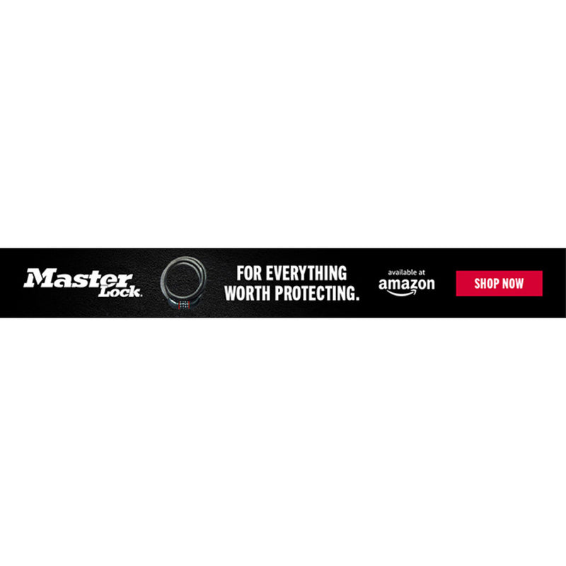 Combination Braided Steel Cable Lock, 6 ft x 1/2 in