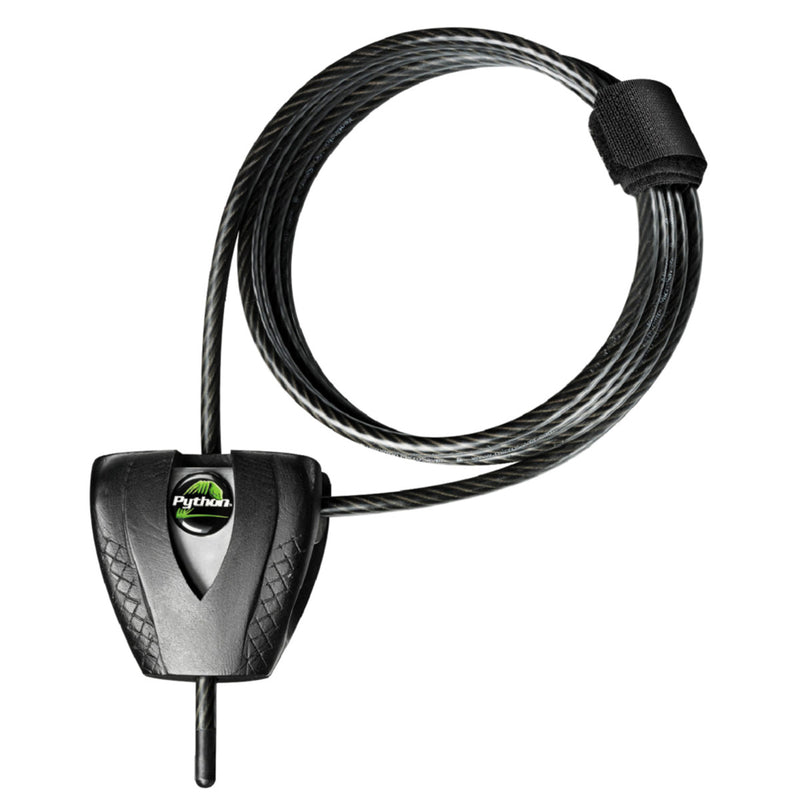 Silver/Black Adjustable Python Braided Steel Cable Lock, 6 ft x 3/16 in