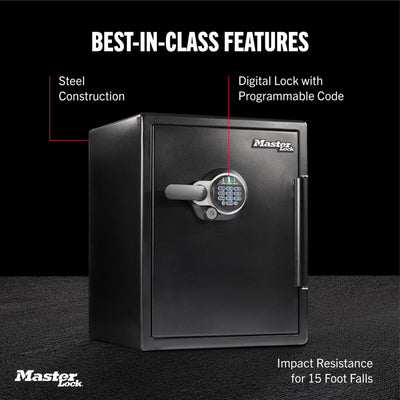 Master Lock Black Premium 2-Hour Fireproof Safe with Digital Keypad, 2.0 cu-ft