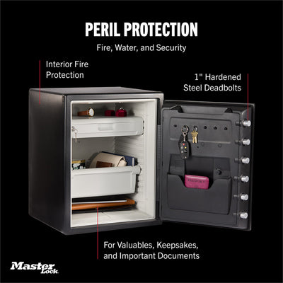 Master Lock Black Premium 2-Hour Fireproof Safe with Digital Keypad, 2.0 cu-ft