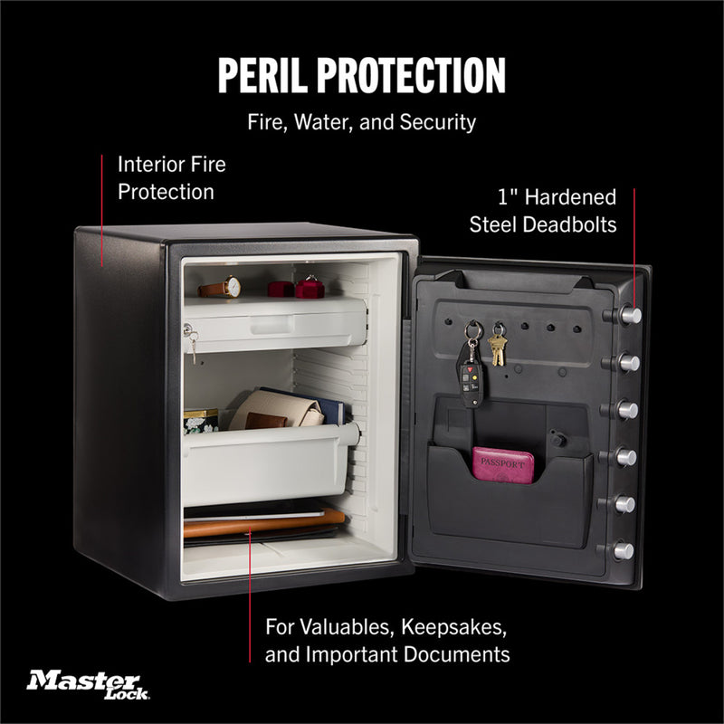 Master Lock Black Premium 2-Hour Fireproof Safe with Digital Keypad, 2.0 cu-ft