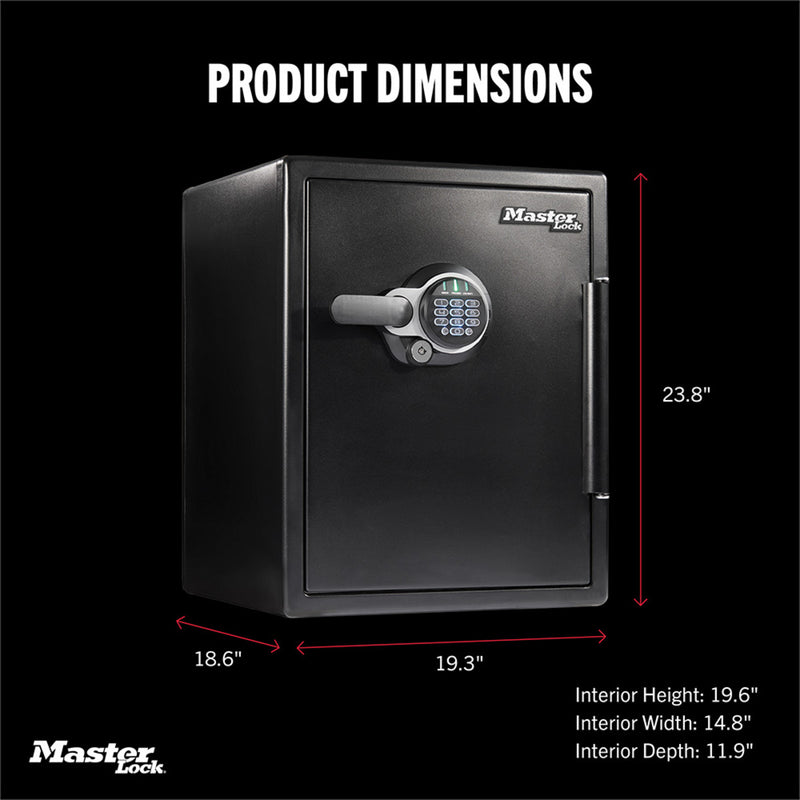 Master Lock Black Premium 2-Hour Fireproof Safe with Digital Keypad, 2.0 cu-ft