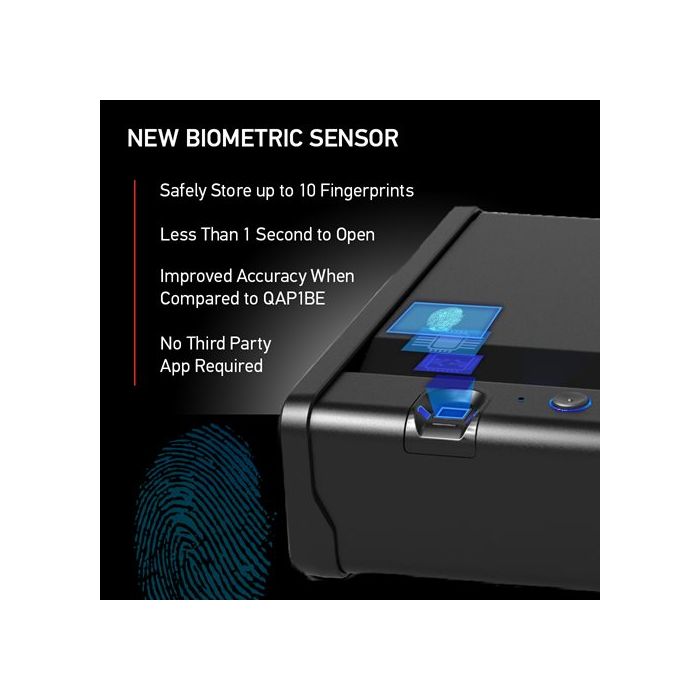 QAP2BLX XL Quick Access Biometric Pistol Safe with Lights