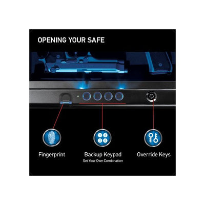 QAP2BLX XL Quick Access Biometric Pistol Safe with Lights