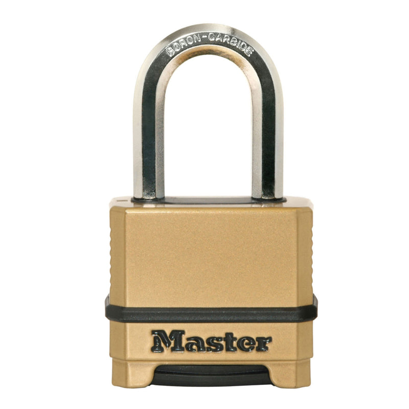 Magnum Heavy Duty Solid Body Combination Lock, 2 in Wide with 1-1/2 in Shackle